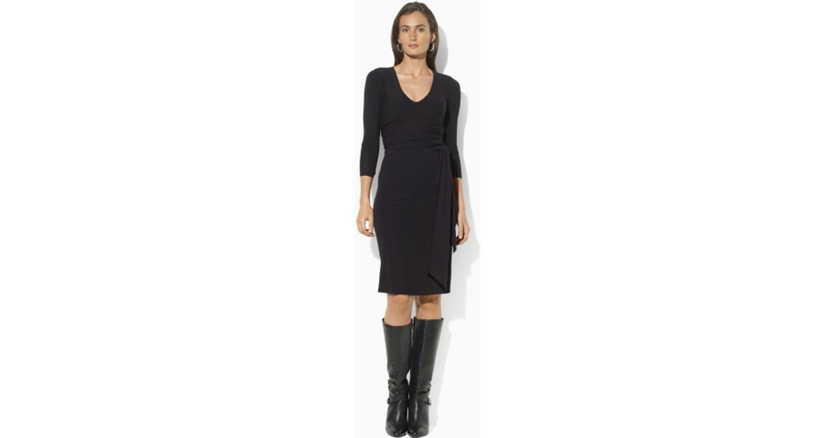 ralph lauren black wrap dress
