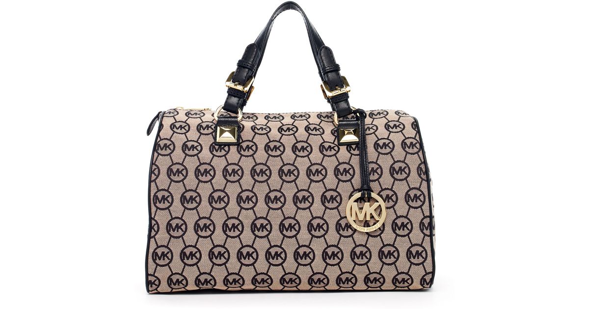 michael kors grayson monogram medium satchel rose gold