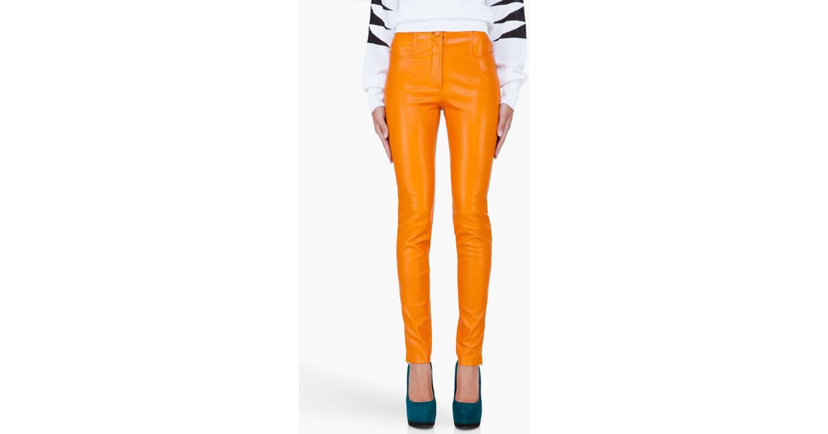 mugler leather pants