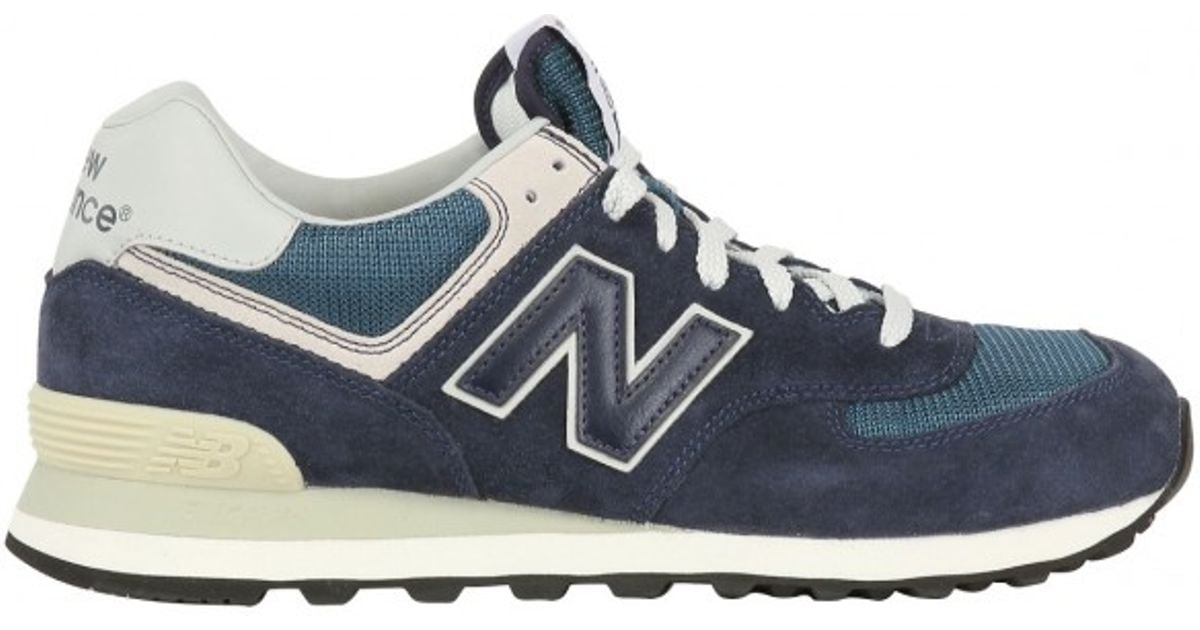 New Balance 574 Classic Suede and Mesh Core Sneakers in Navy (Blue) for ...