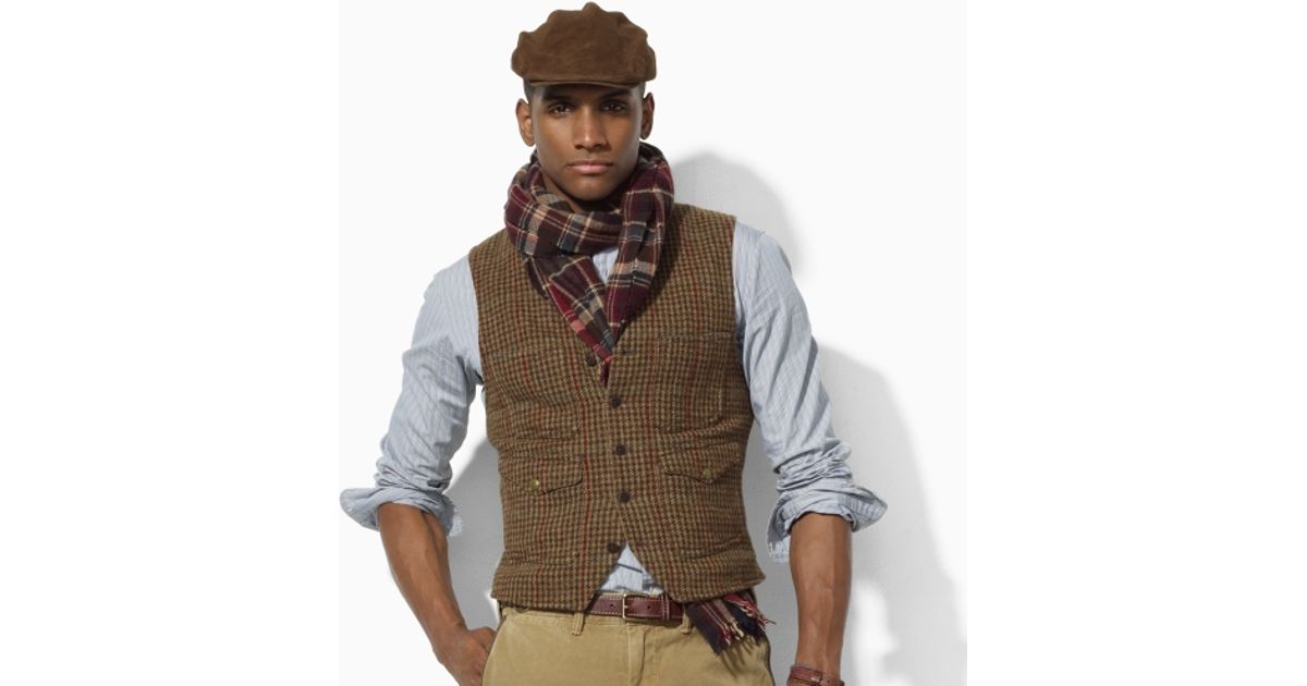 Polo Ralph Lauren Tweed Vest in Brown 