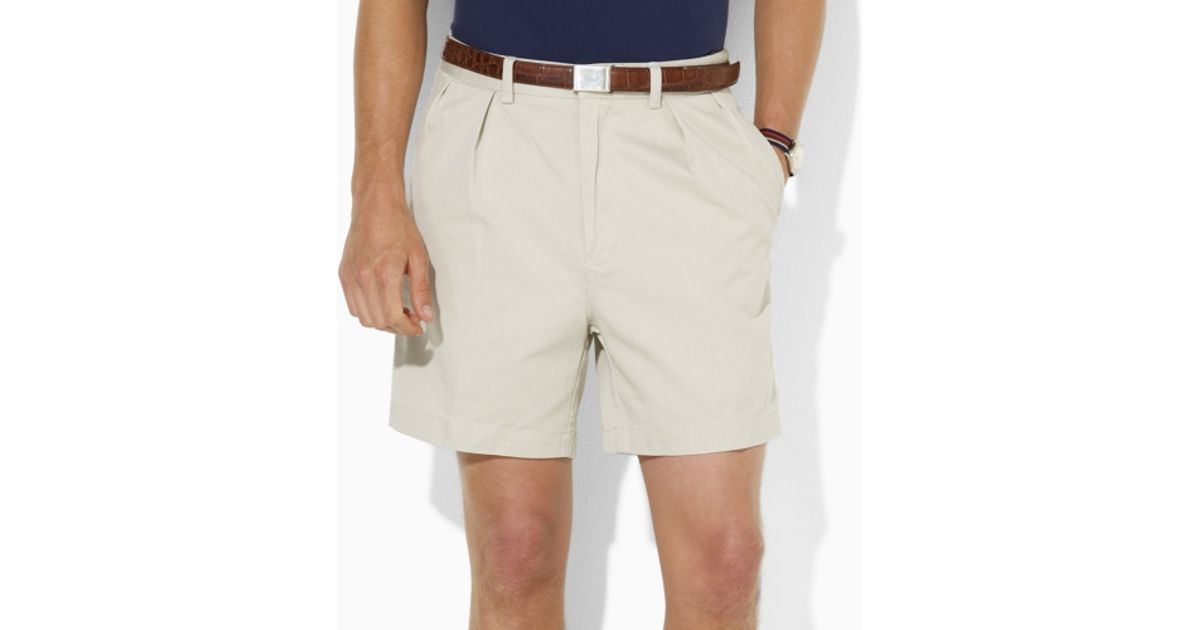 Polo Ralph Lauren Andrew Pleated Short in Natural for Men | Lyst