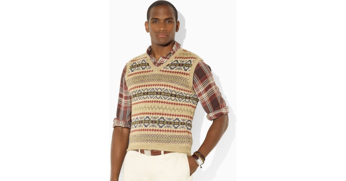 ralph lauren fair isle vest