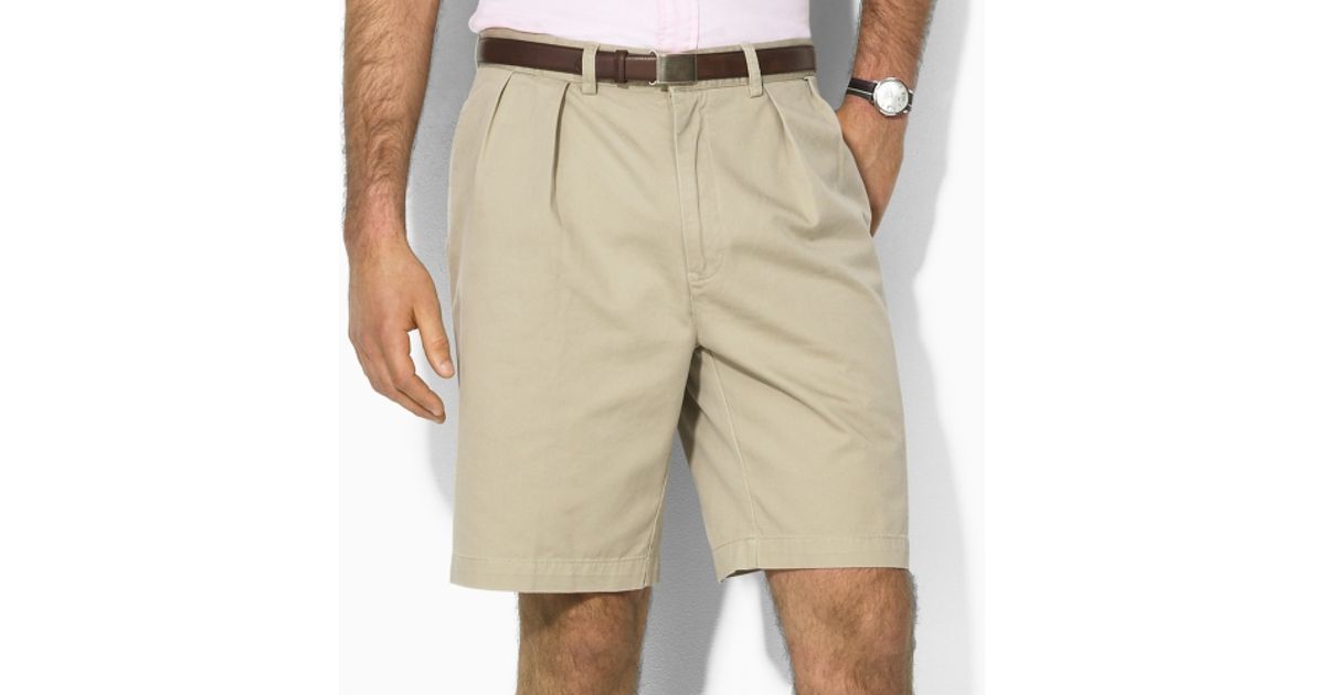 Polo Ralph Lauren Tyler Pleated Chino Short in Natural for Men | Lyst