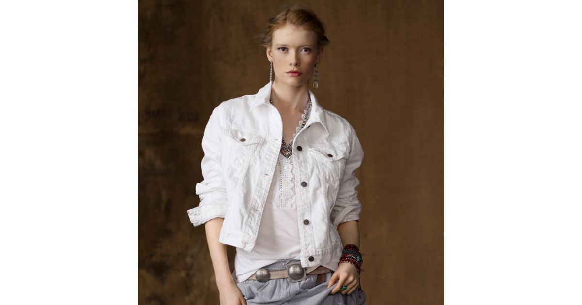 ralph lauren white denim jacket