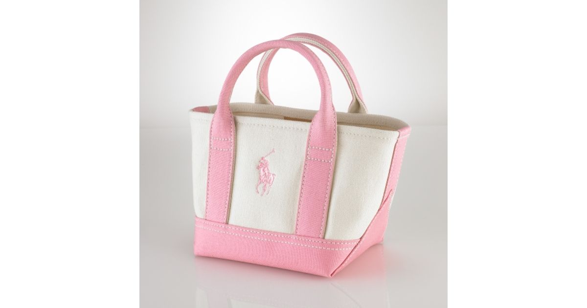Ralph Lauren Mini Pink Pony Handbag in Natural w Pink (White) | Lyst