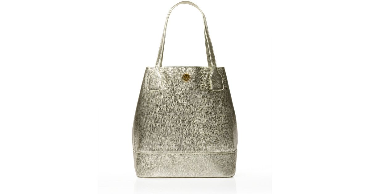 tory burch metallic tote
