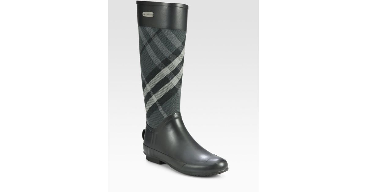 burberry clemence rain boots charcoal