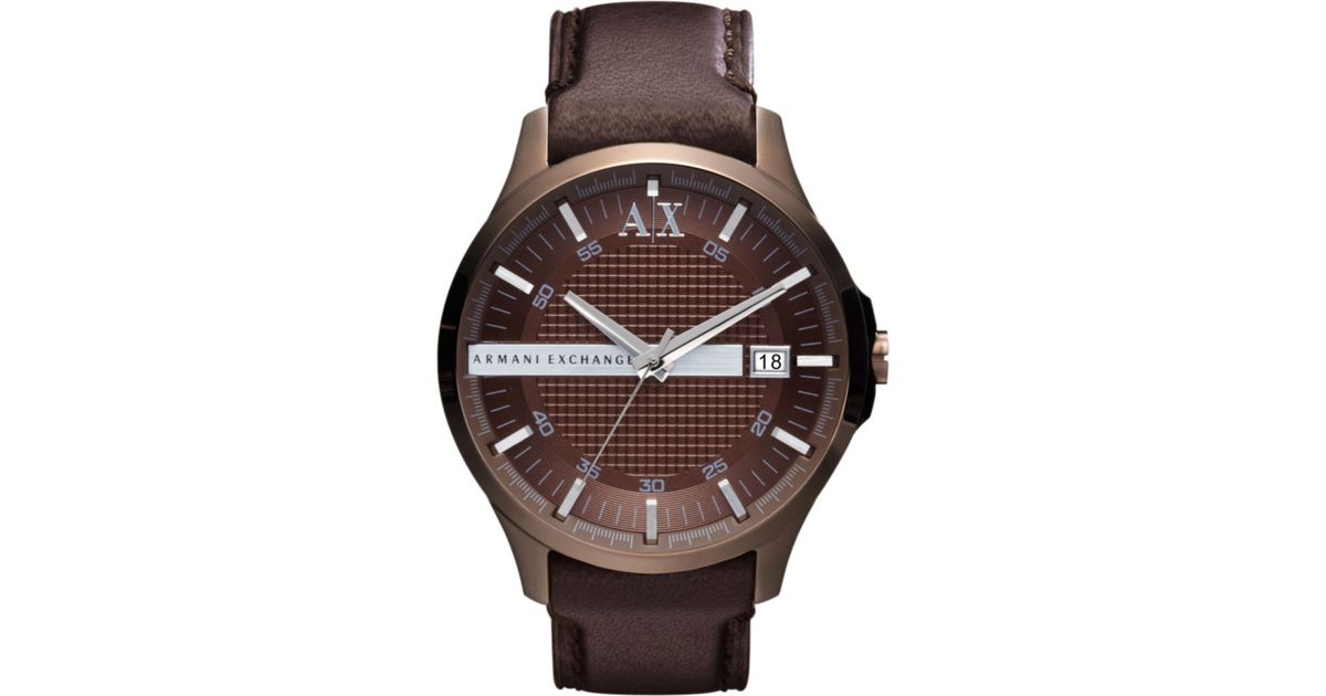 armani exchange watch men's leather strap