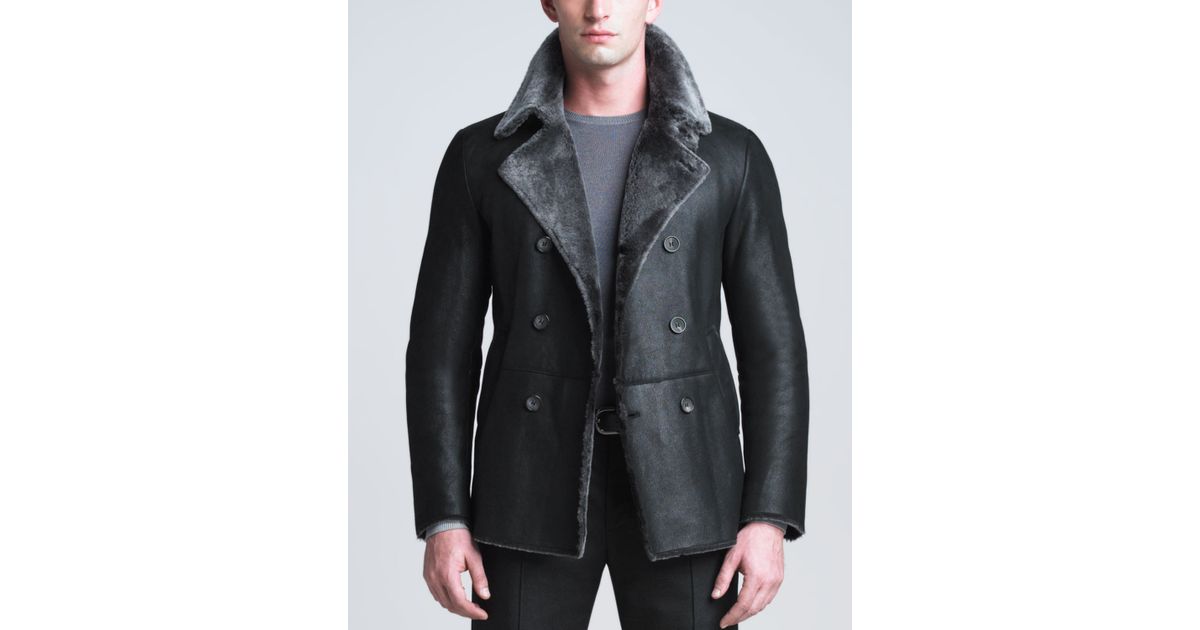 emporio armani shearling jacket