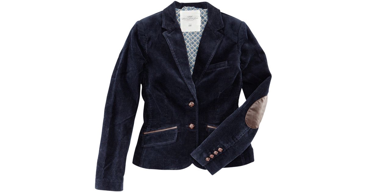 H&M Corduroy Jacket in Blue Lyst