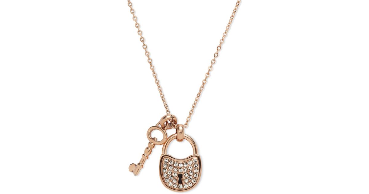 fossil rose gold necklace
