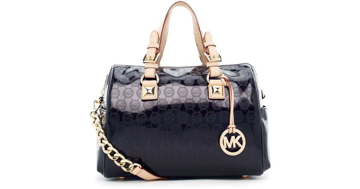michael kors grayson grommet black satchels