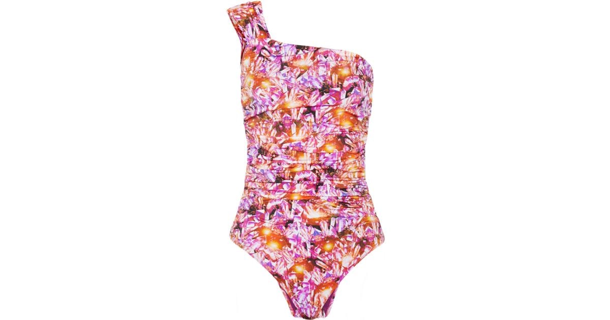 Lyst - Matthew Williamson Palm Jewel Printed Swimsuit in Pink