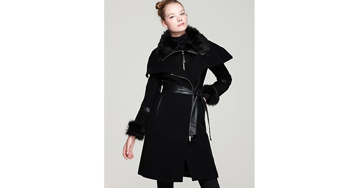 mackage wool coat with fur