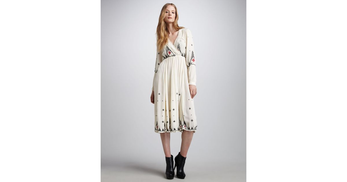 Free people Gauze Peasant Dress in White (medium) Lyst
