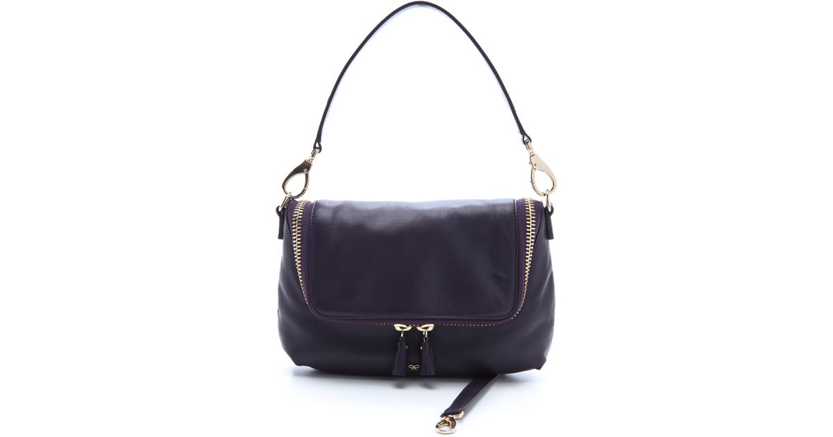 Anya Hindmarch Maxi Zip Cross Body Bag in Plum (Purple) - Lyst