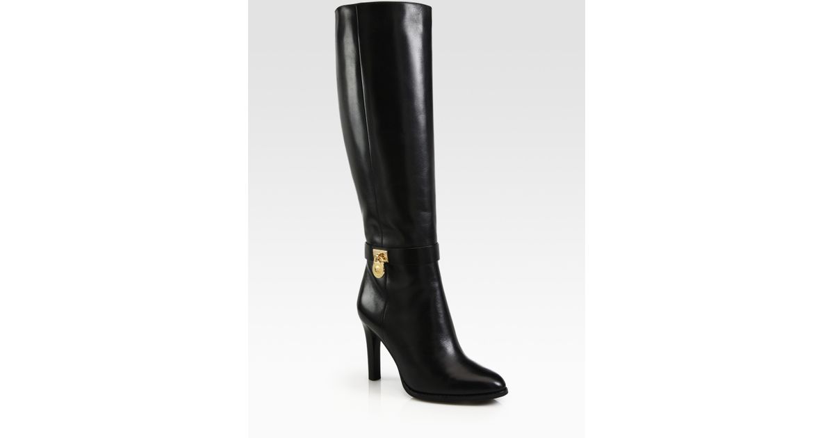 MICHAEL Michael Kors Hamilton Leather Boots in Black | Lyst