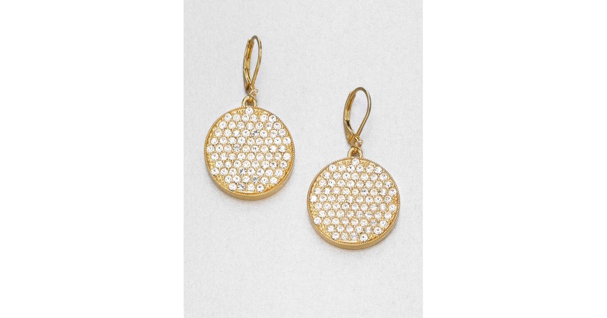 Kate Spade Pavé Disc Drop Earrings in Gold (Metallic) Lyst