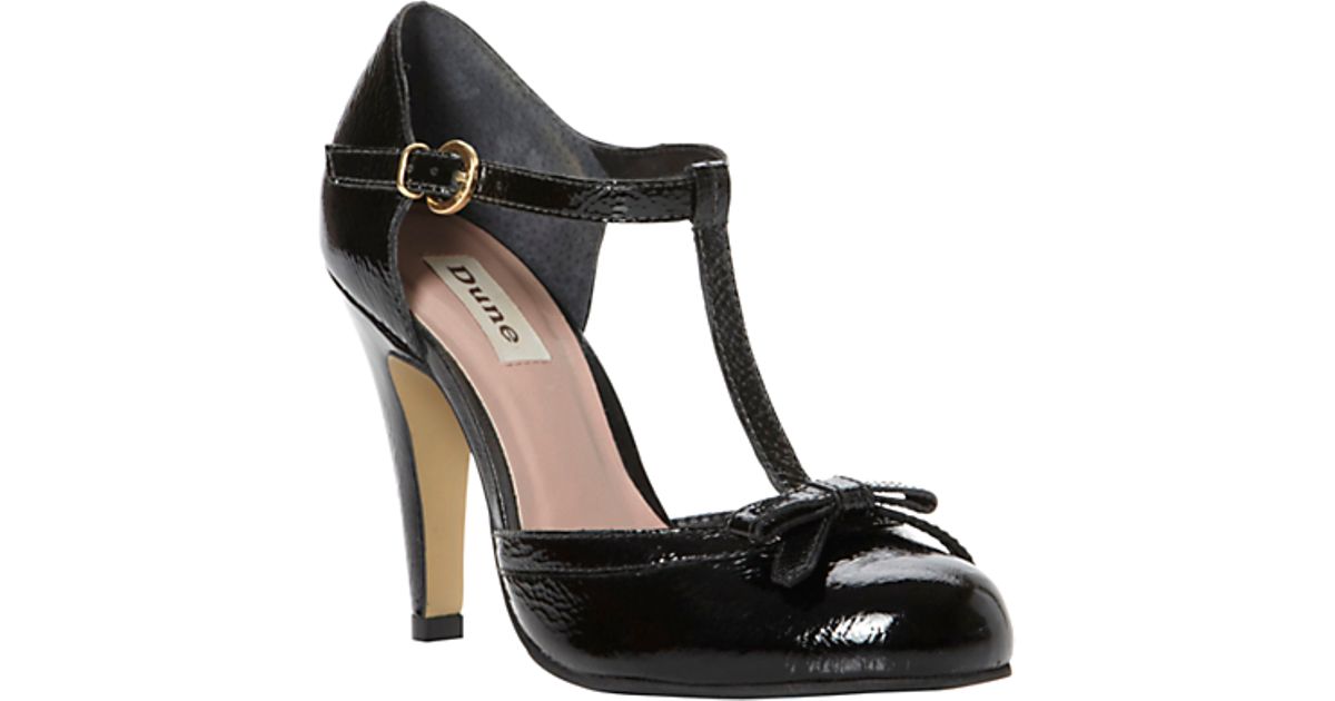 black t bar court shoes