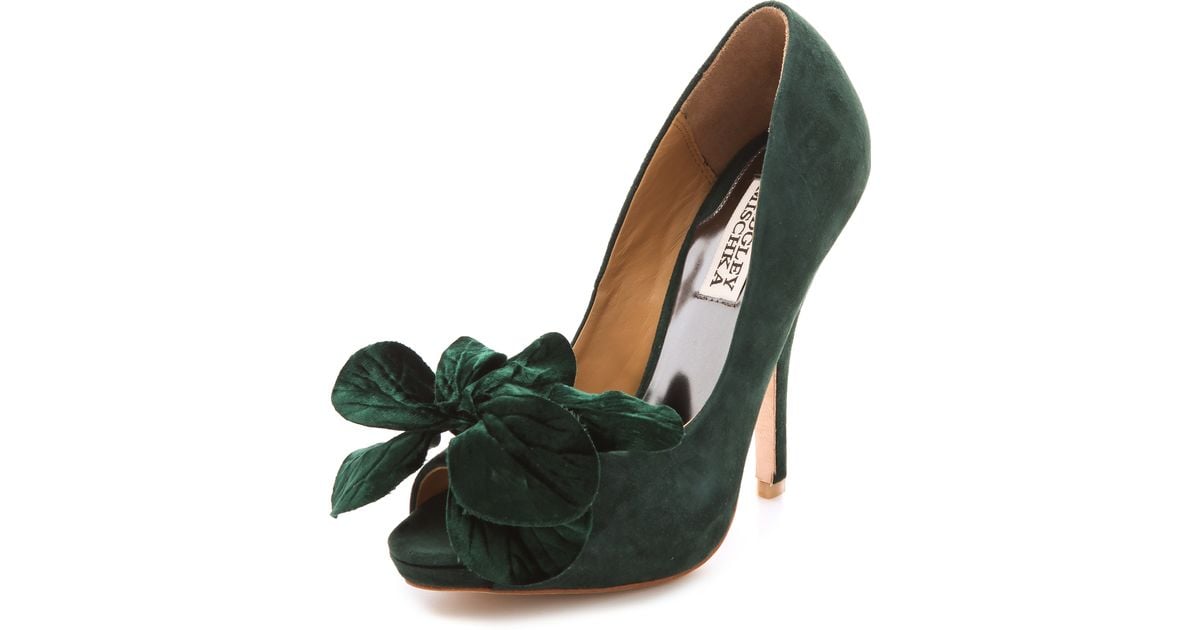 badgley mischka green shoes