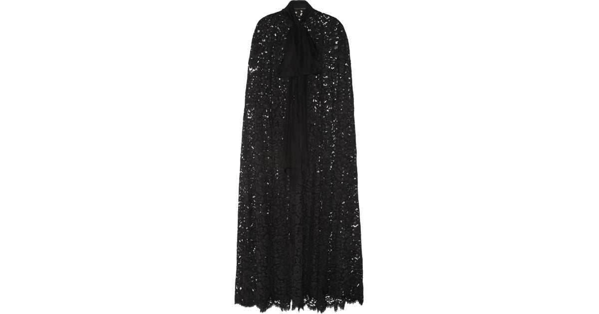 Dolce & Gabbana Long Lace Cape in Black | Lyst