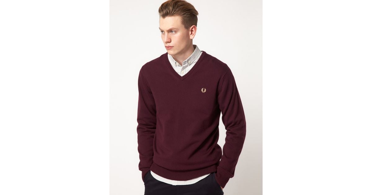 fred perry burgundy jumper
