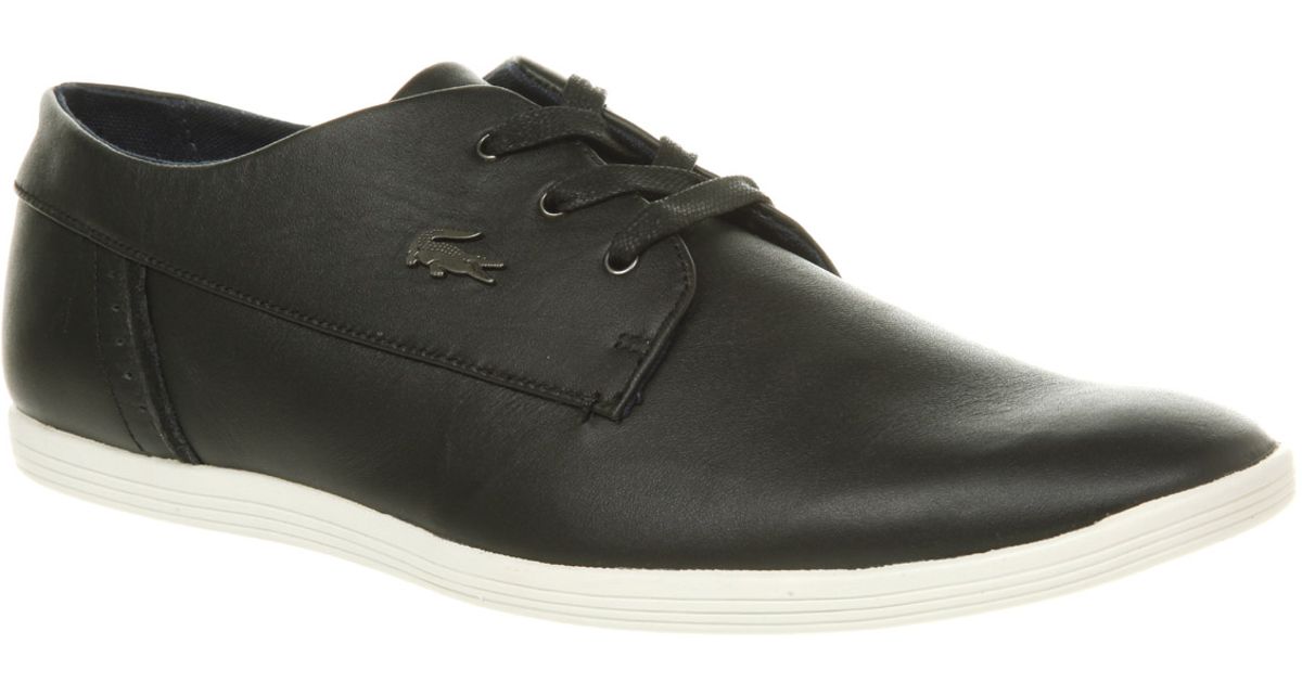lacoste black leather