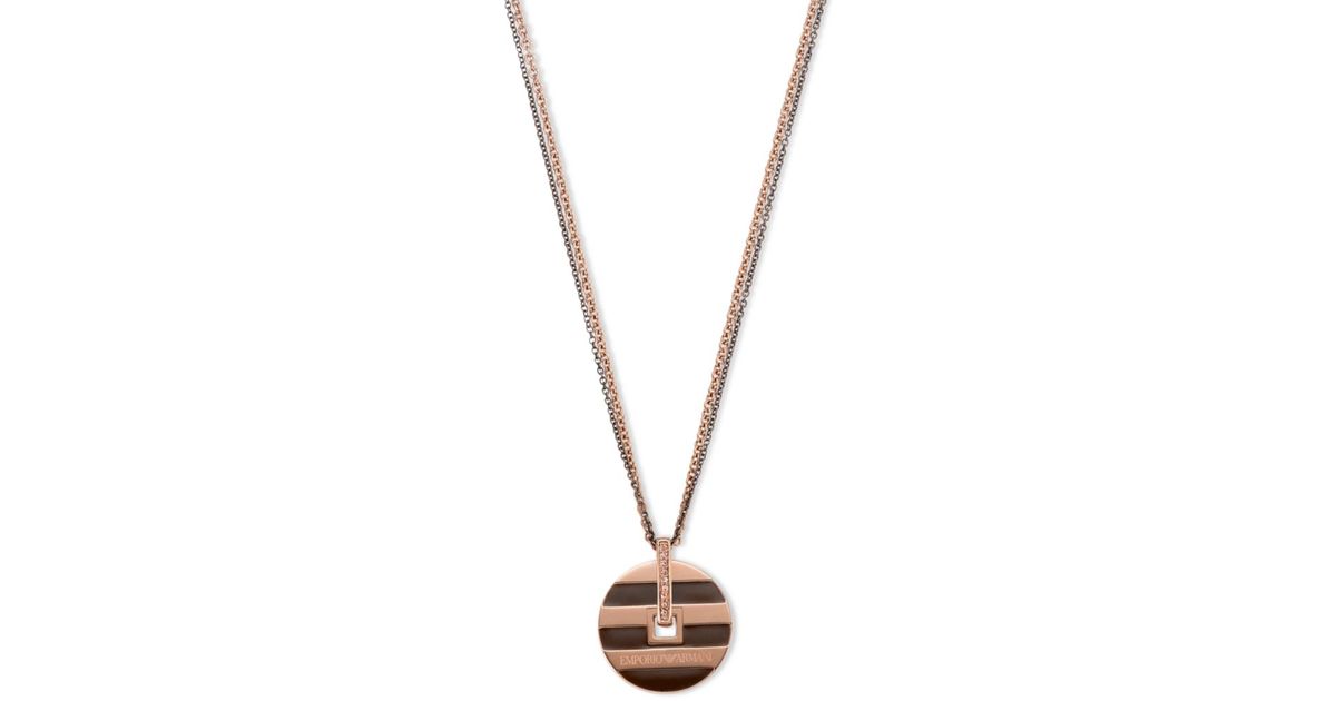 armani rose gold necklace