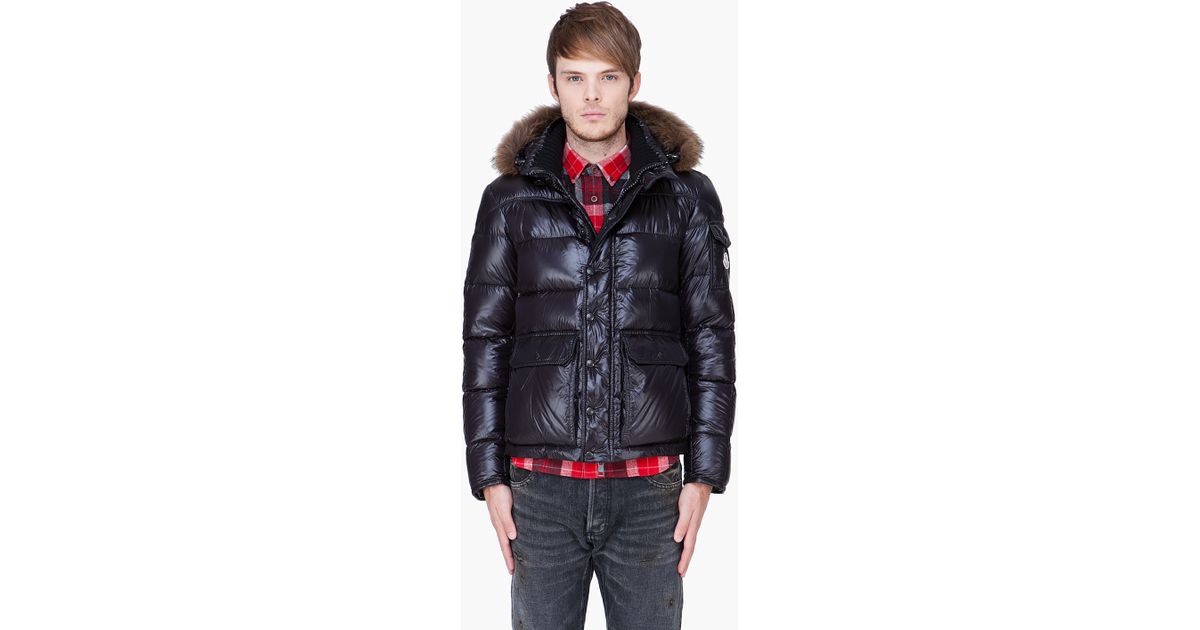 Moncler Black Coyote Fur Hood Hubert Jacket for Men Lyst
