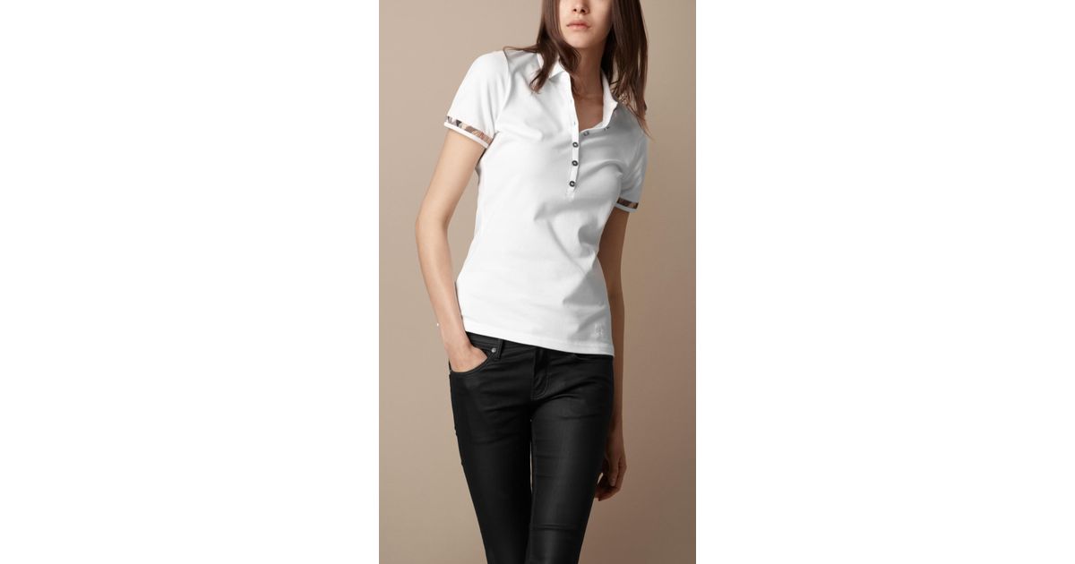 white polo burberry shirt