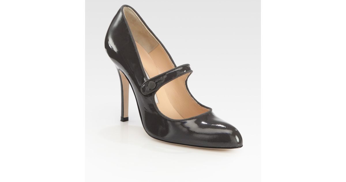 Manolo Blahnik Campy Patent Leather Mary Jane Pumps in 