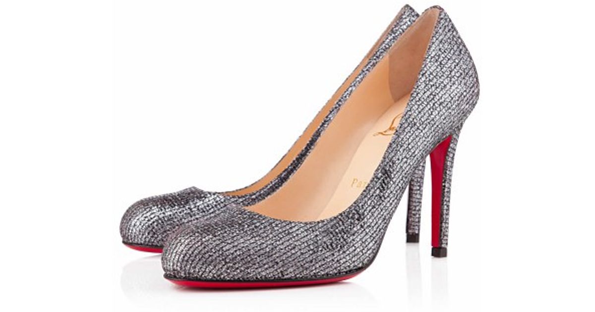 Christian louboutin Simple Pump in Silver (black) | Lyst  