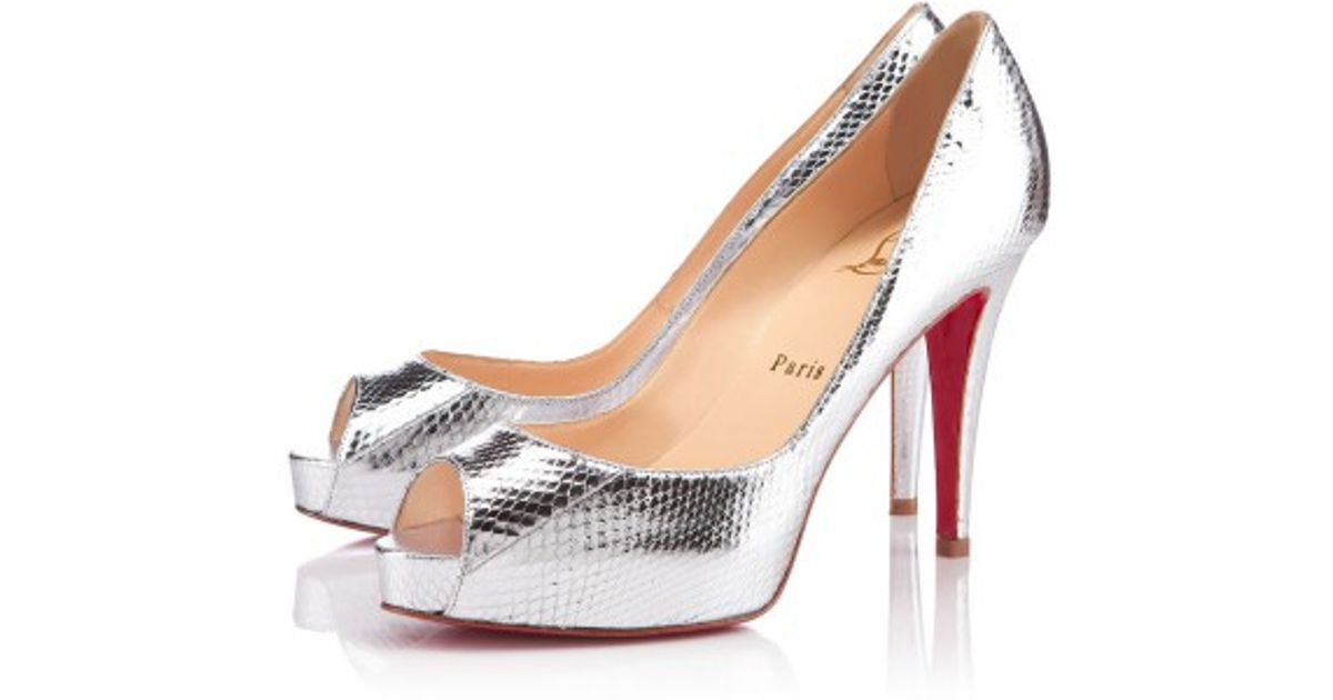 Christian louboutin Very Prive in Silver | Lyst  
