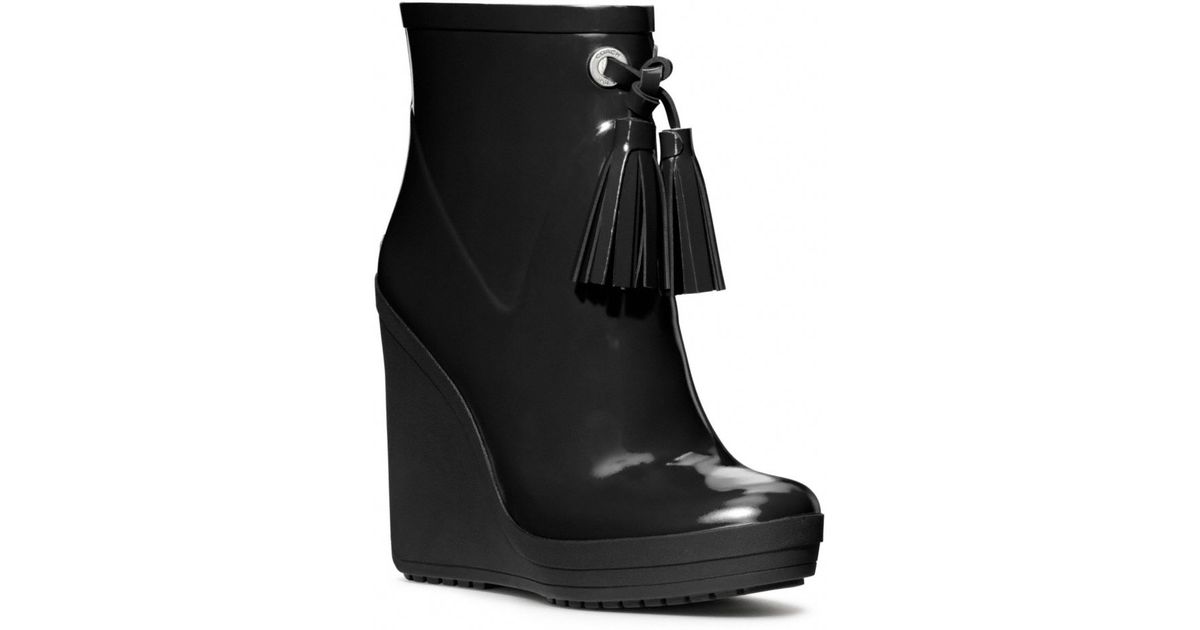 coach rain boots black