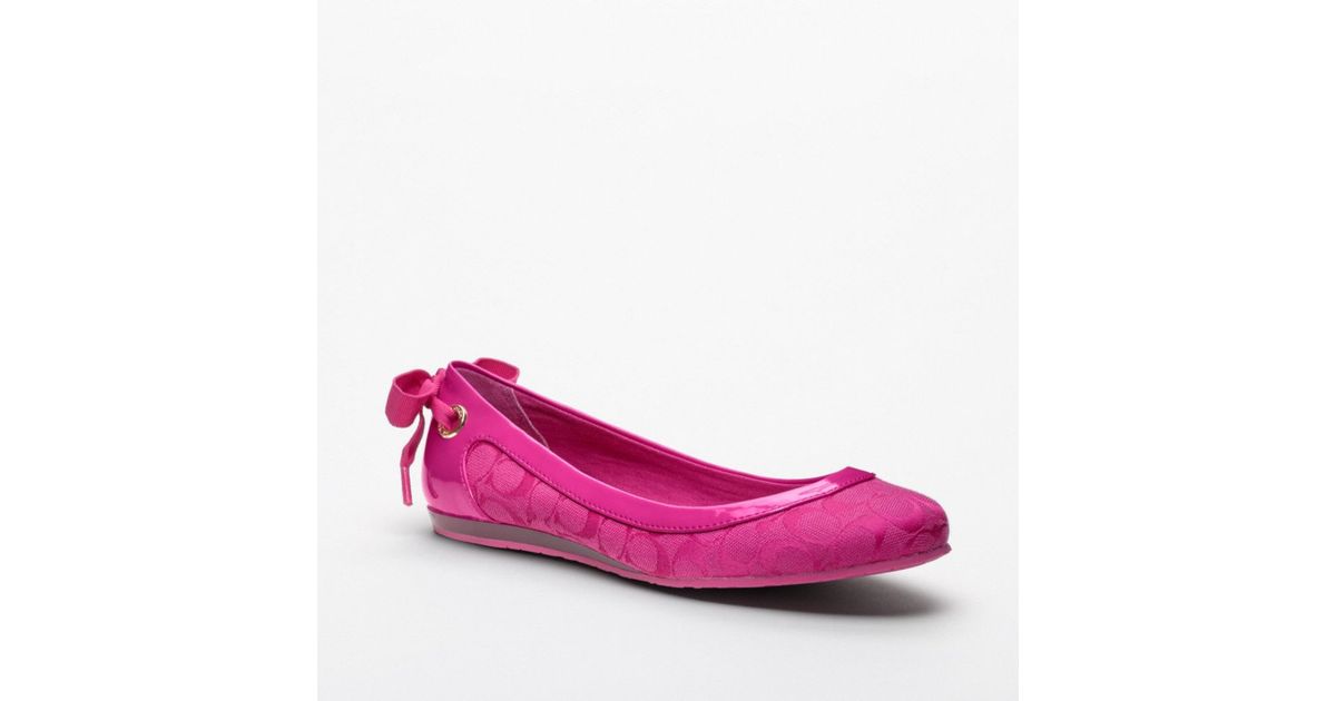 COACH Ronda Ballet Flat in Fuchsia (Pink) | Lyst