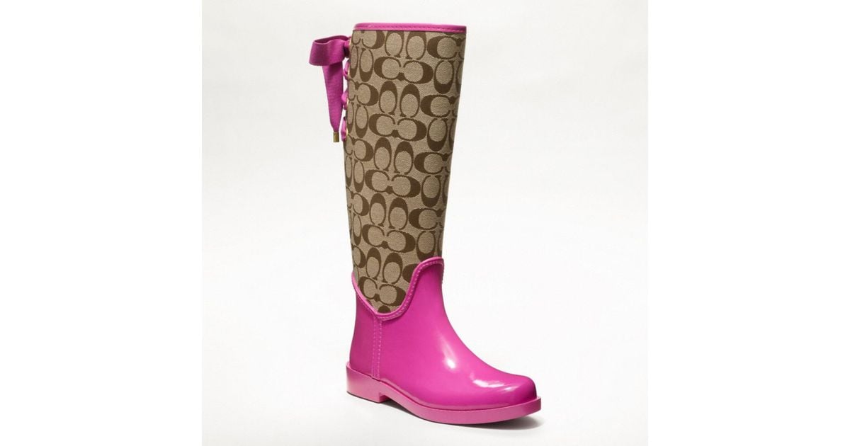 COACH Tristee Rainboot in Pink | Lyst