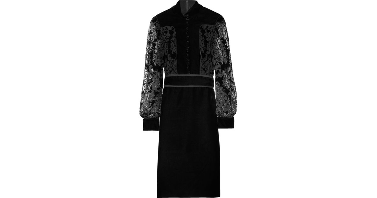 Gucci Devoré Velvet Dress in Ruby (Black) - Lyst