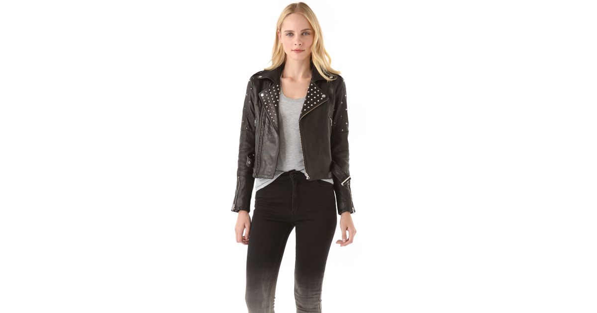 Rebecca Minkoff Black Theo Studded Leather Jacket