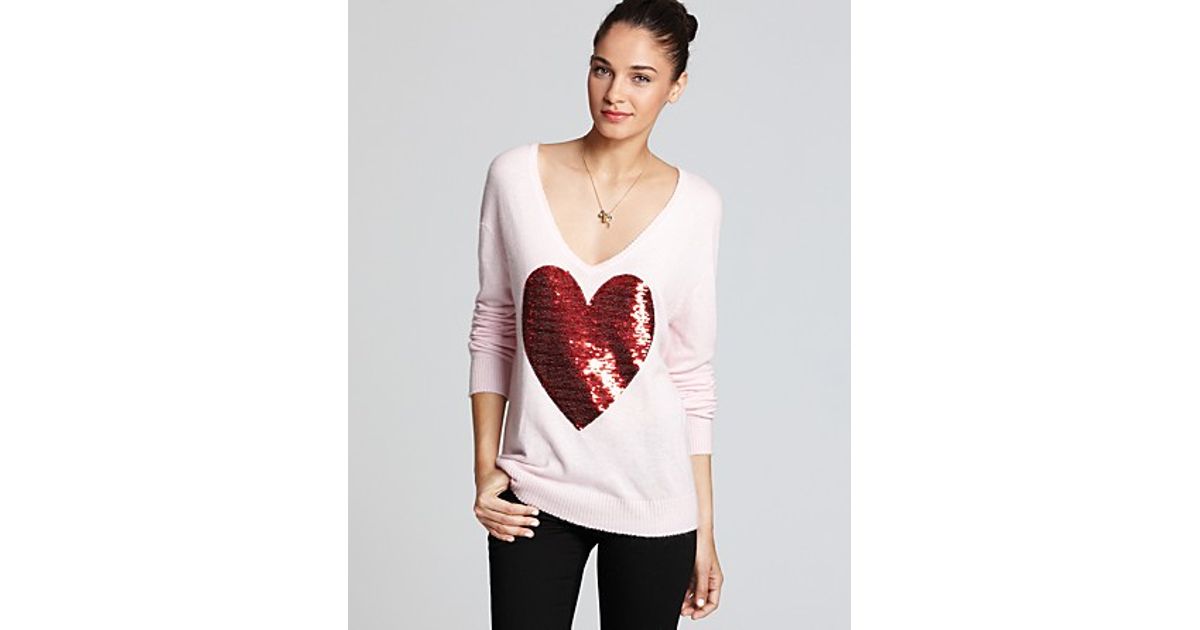 sequin heart sweater