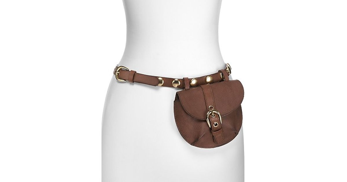 Michael Kors Michael Belt Round Belt Bag with Studs in Chocolate (Brown ...