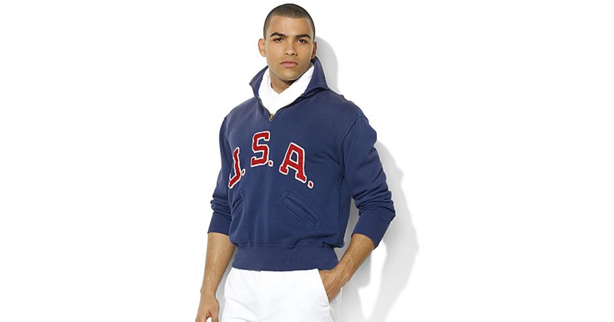 Ralph Lauren Team Usa Olympic Halfzip Fleece Pullover in Blue for 