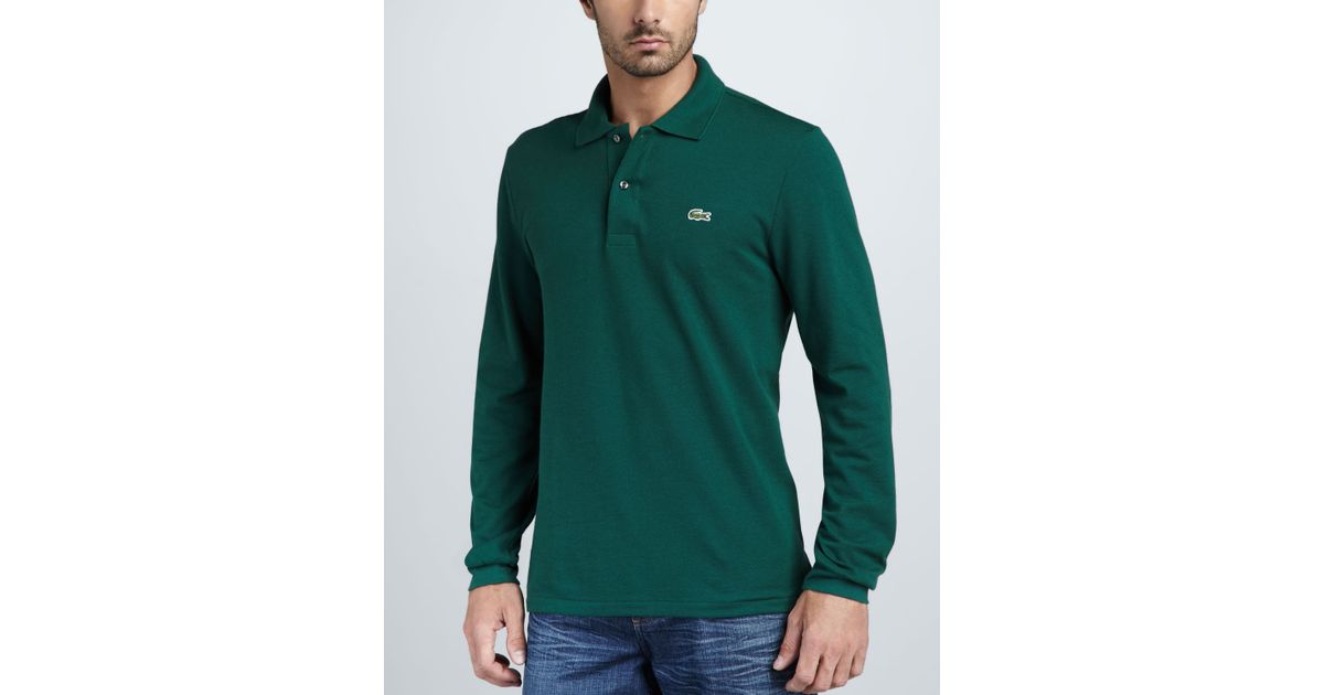 lacoste long sleeve polo green