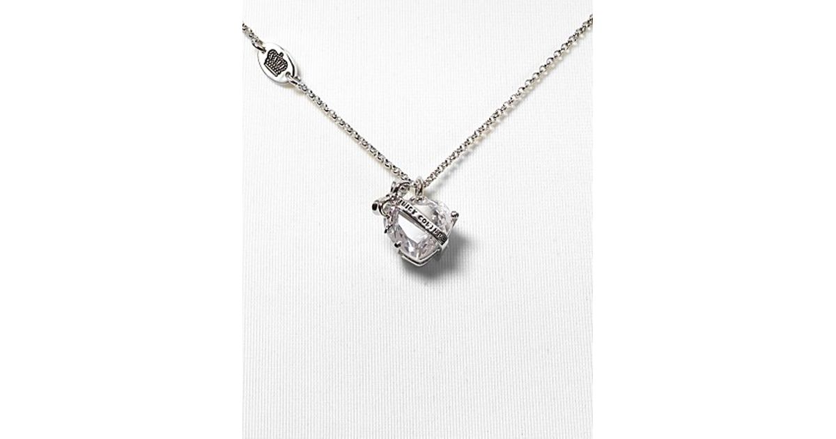 Juicy Couture Silver Chain Faceted Bow And Heart Pendant Necklace 16l In Metallic Lyst - Juicy Couture Heart Pendant Necklace Juicy Couture Silver Chain Faceted Bow And Heart Pendant Necklace 16l In Metallic Lyst - Juicy Couture Heart Pendant Necklace