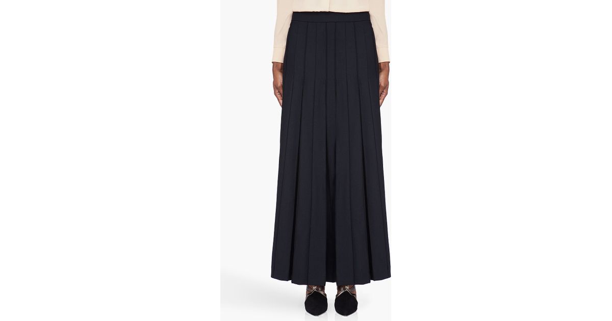 Marni Long Black Wool Pleated Skirt - Lyst