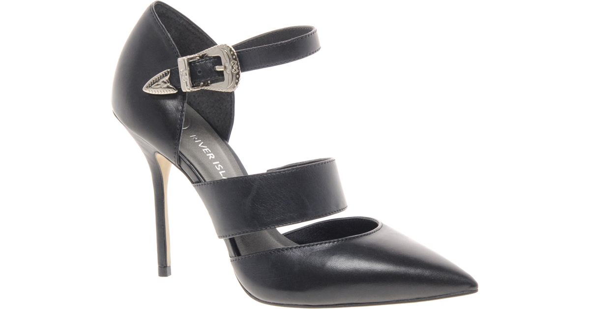 River island Oboe Pointed Strapped Shoes in Black Lyst