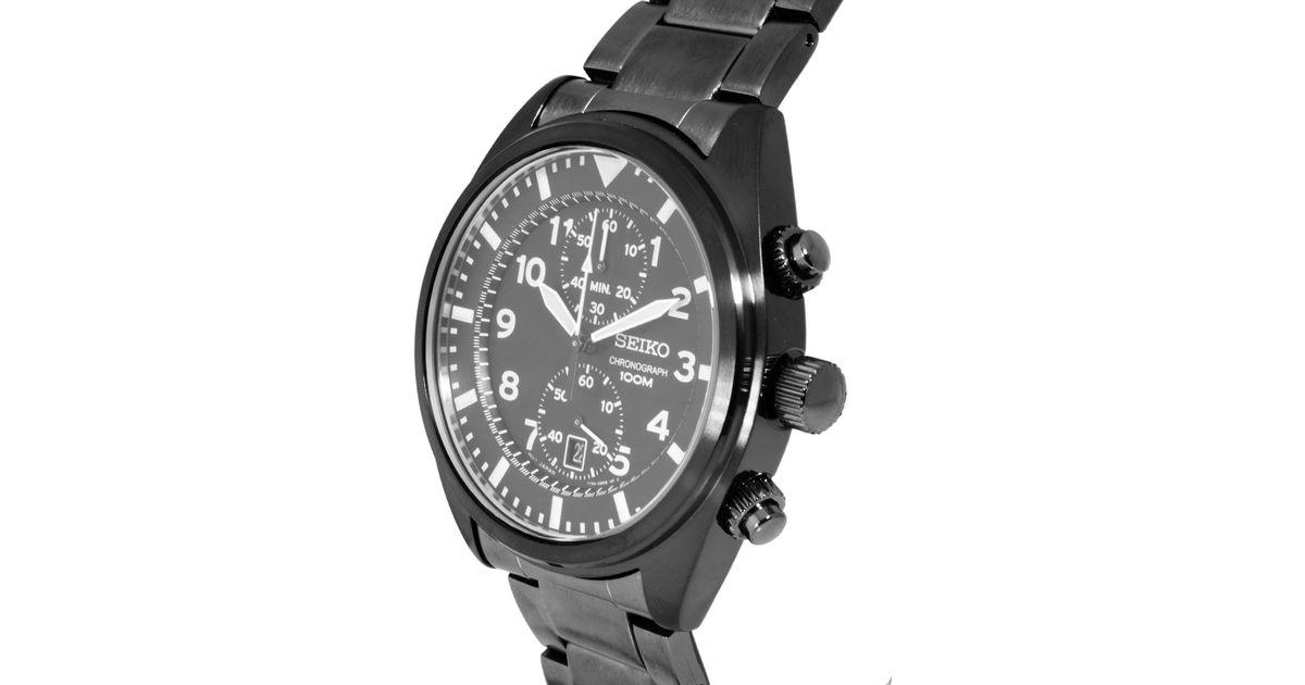 seiko black chronograph watch