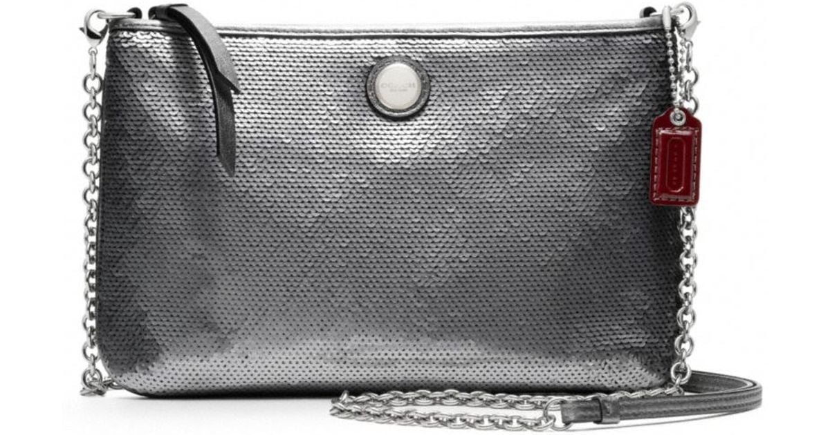 coach poppy silver purse