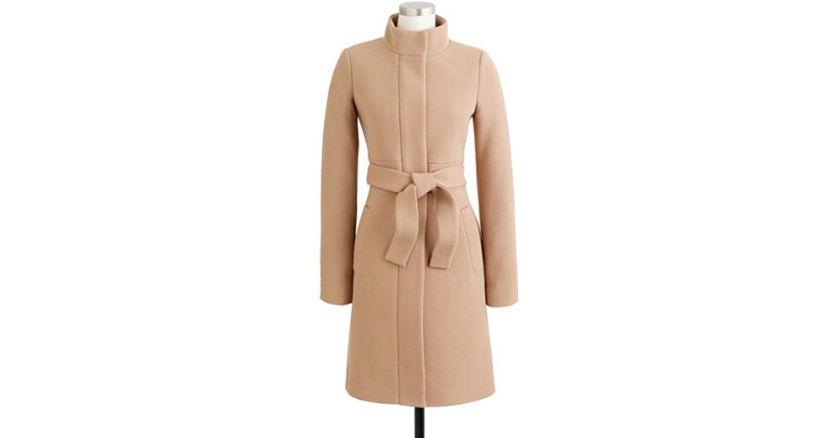 J.crew Doublecloth Funnel Coat in Natural Lyst