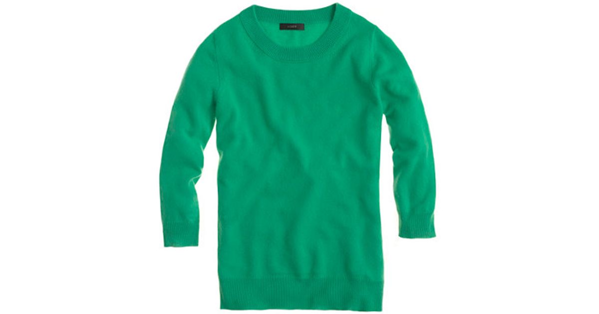 j crew green cardigan